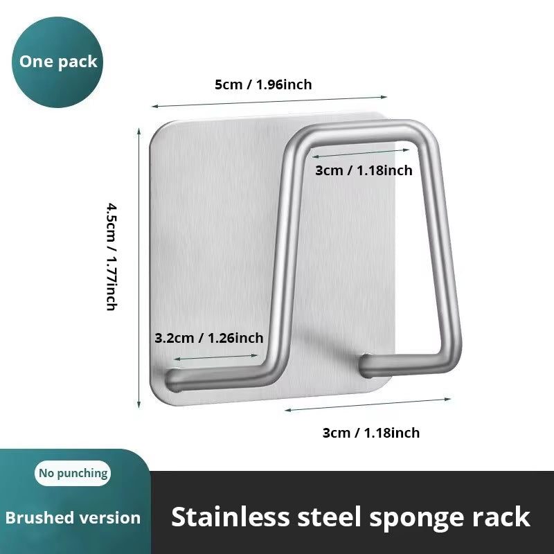 Upgrade Your Kitchen with Our Stainless Steel Sink Sponge Rack - Perfect for Organizing Sponges and Brushes!